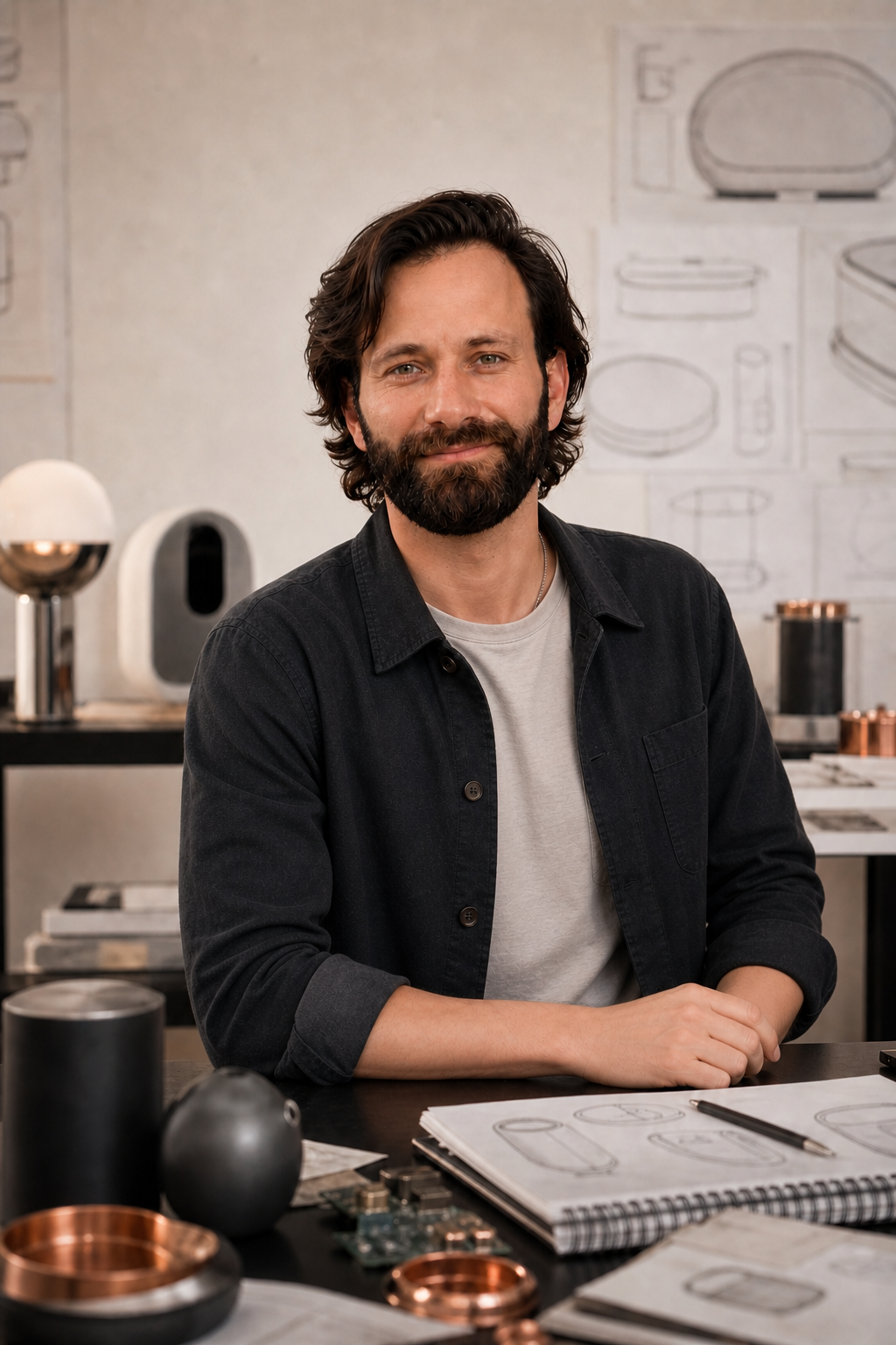 Brice Cavelier dans un studio de développement produit.
